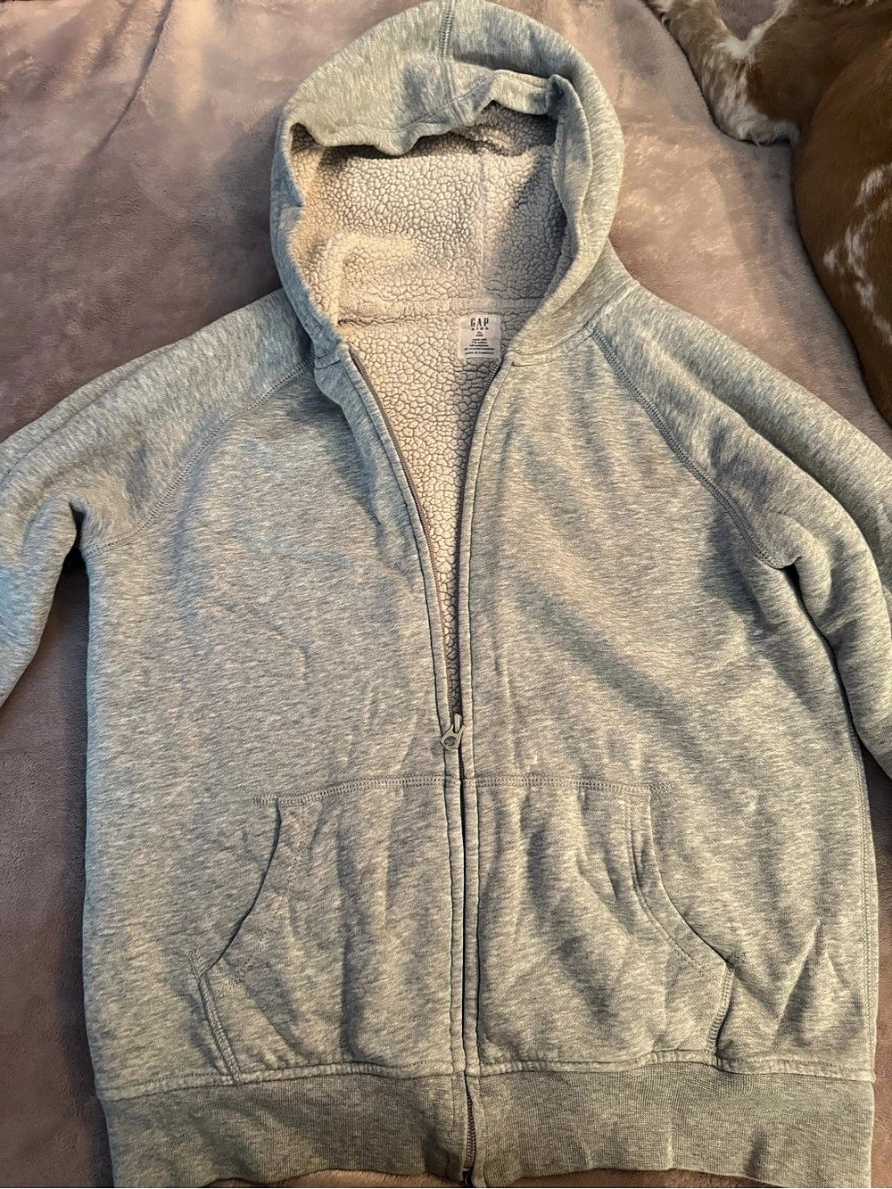 GAP Fleece Full-Zip Hoodie in Blue